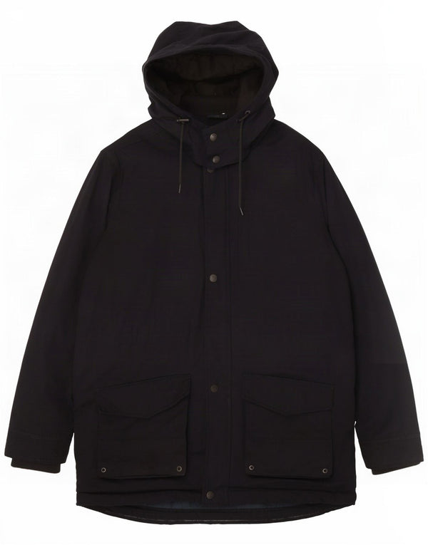 Crew Clothing Мужская парка с капюшоном UK 40, большой темно-синий полиэстер
