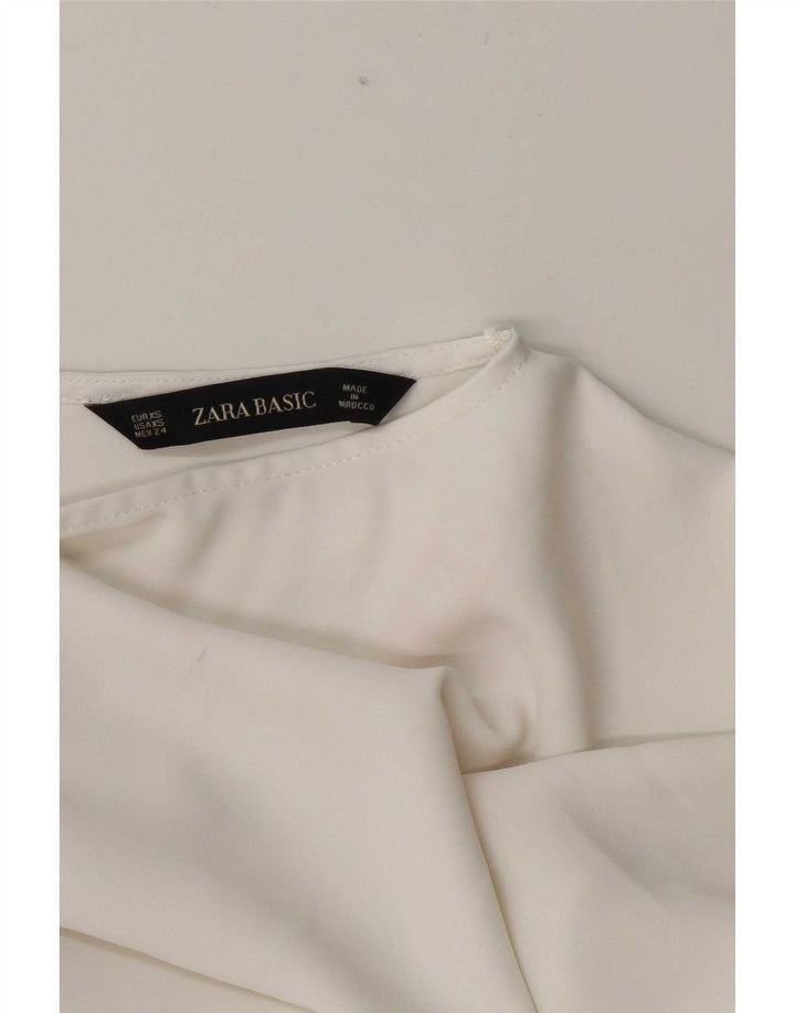 Женская блузка оверсайз Zara UK 6 XS, цветной белый цвет