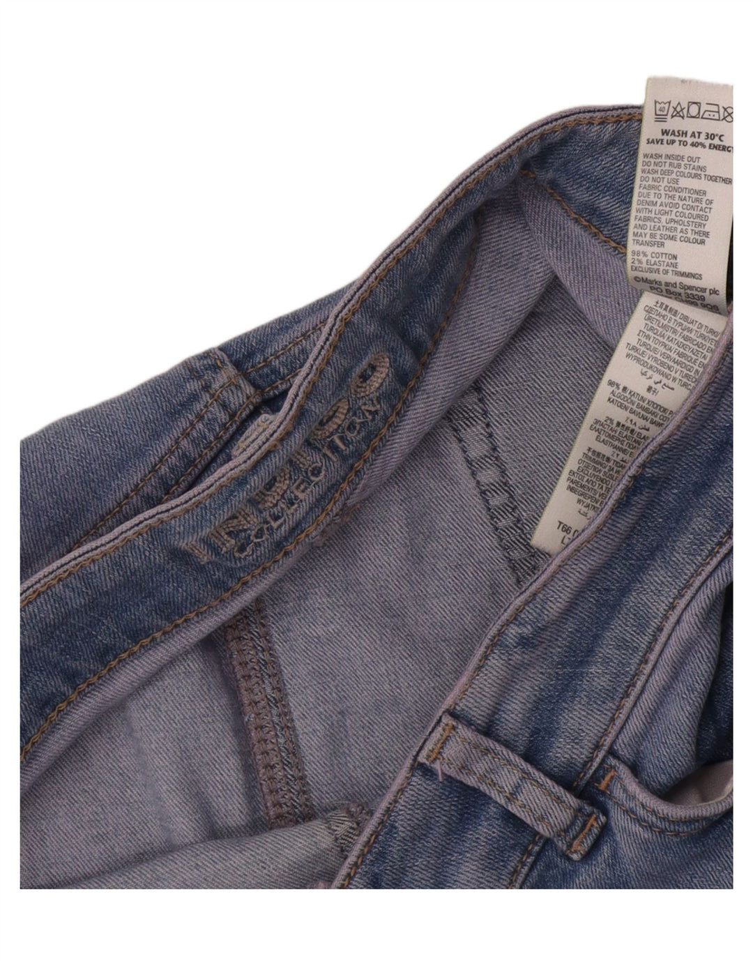 Женская джинсовая юбка цвета индиго Marks & Spencer UK 12 Medium W32 синяя