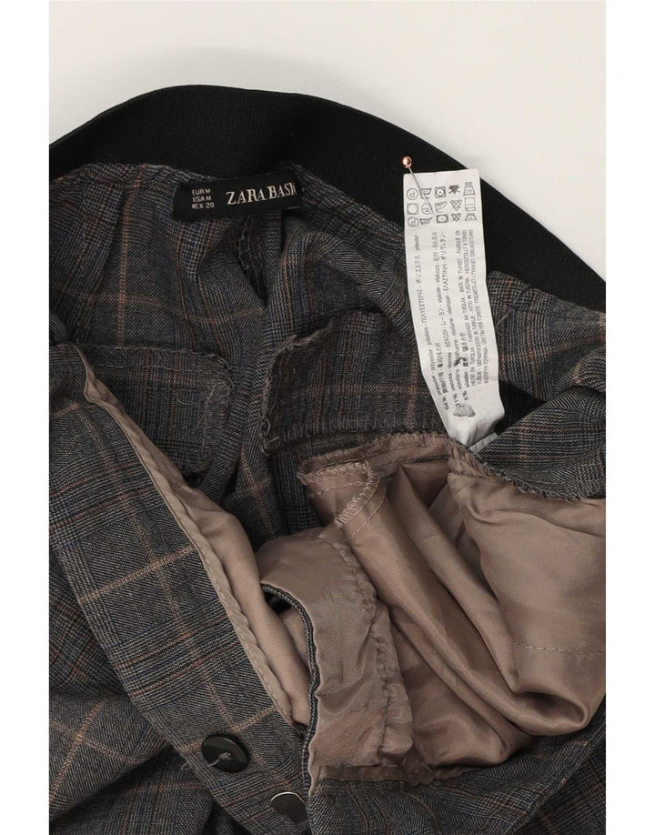 Женские узкие брюки чинос Zara Medium W28 L26, серые, полиэстер в клетку
