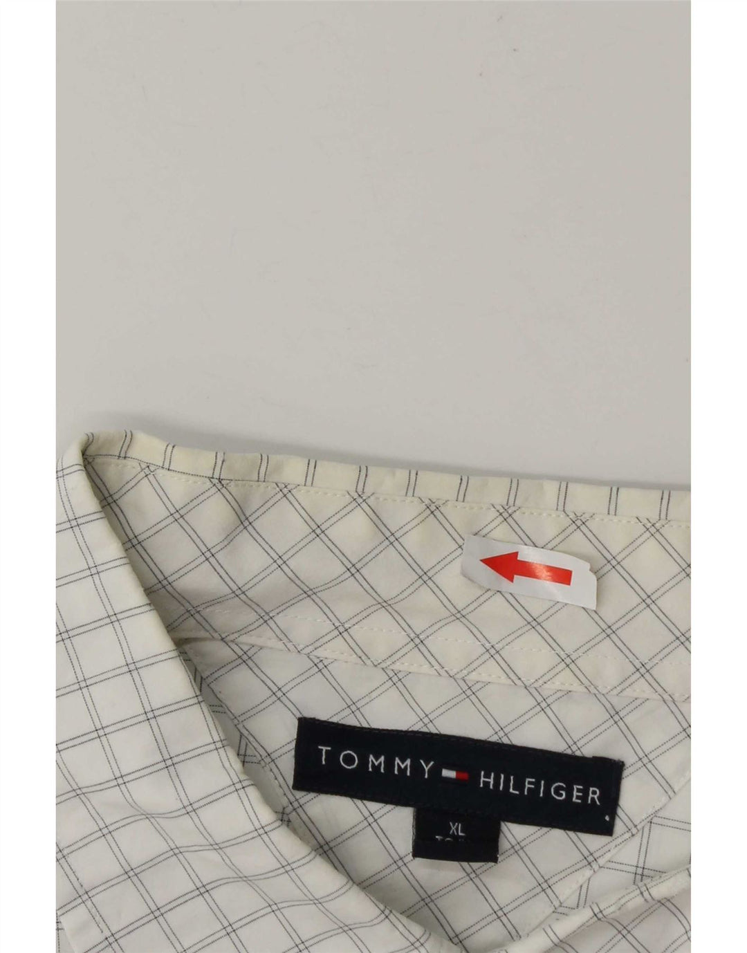Мужская рубашка Tommy Hilfiger XL в белую клетку из хлопка