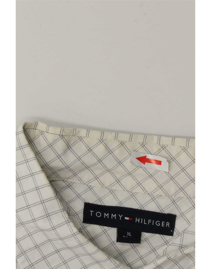Мужская рубашка Tommy Hilfiger XL в белую клетку из хлопка