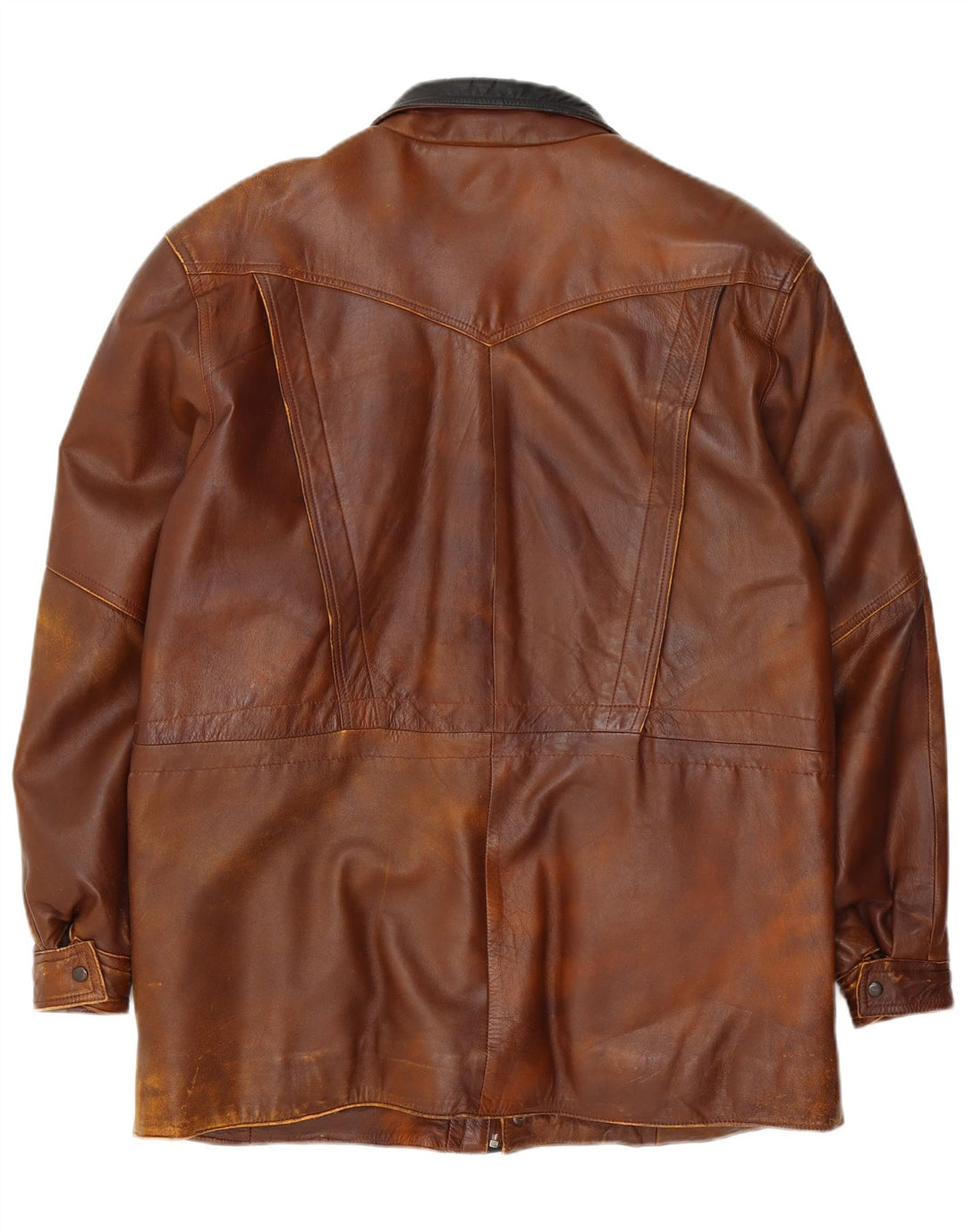 Винтажная мужская кожаная куртка UK 42 XL Коричневая