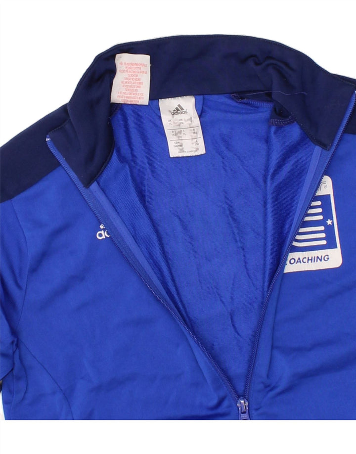 ADIDAS Boys Tracksuit Top Jacket 11-12 Years Large Blue Colourblock Vintage Adidas and Second-Hand Adidas from Messina Hembry 