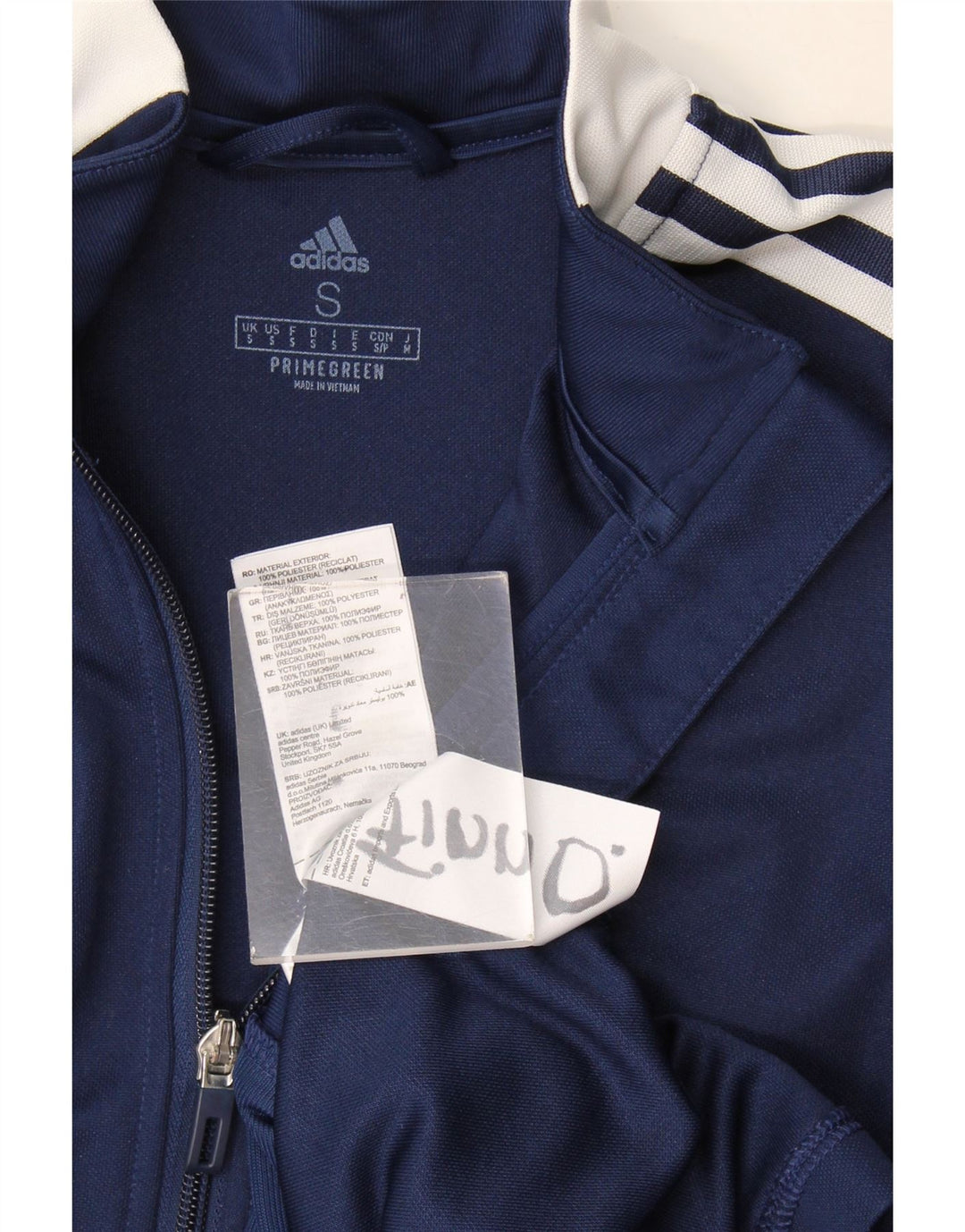Мужской спортивный костюм Adidas Aeroready, верхняя куртка, маленький темно-синий, с цветными блоками