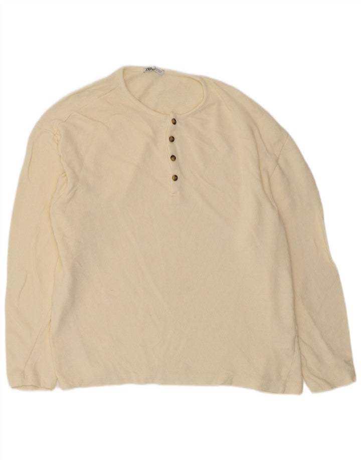 Женская блузка Zara Top UK 18 XL Off White Cotton