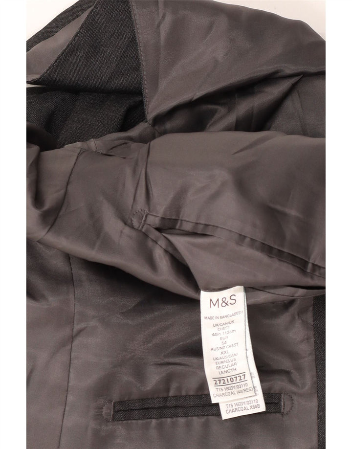 Мужской пиджак на двух пуговицах MARKS & SPENCER UK 44 XL, серый полиэстер