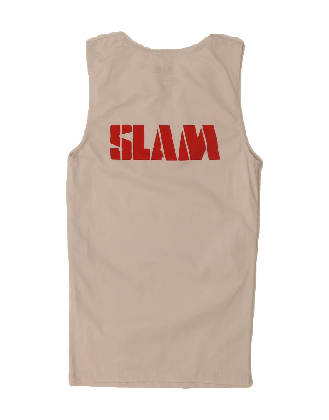 SLAM Womens Graphic Vest Top UK 6 XS White Polyester Vintage Slam and Second-Hand Slam from Messina Hembry 