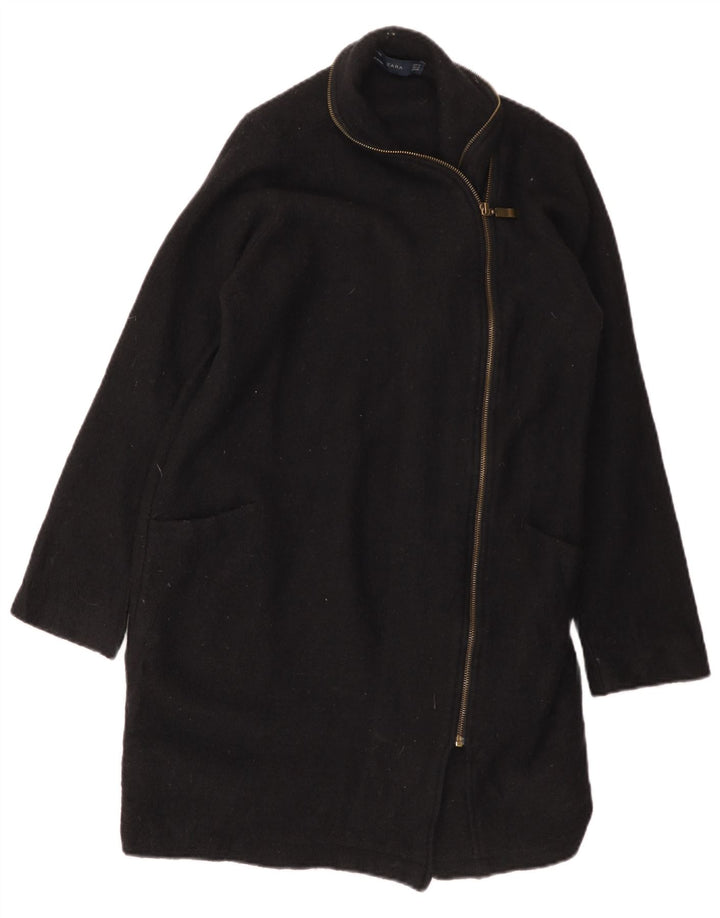 Женское пальто ZARA UK 14, средний цвет, черная шерсть