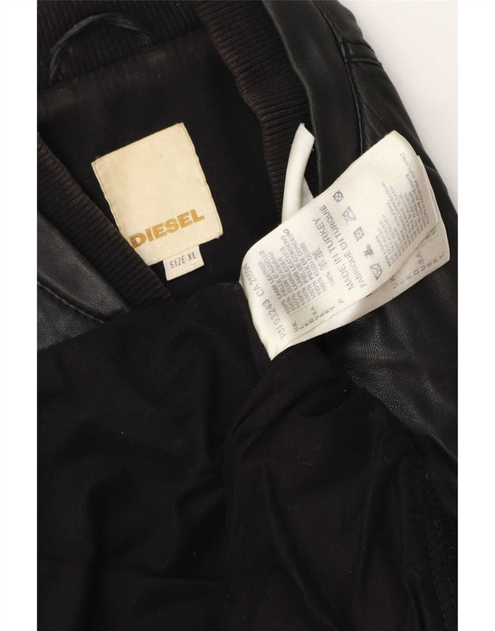 Мужская кожаная куртка Diesel UK 42 XL черная