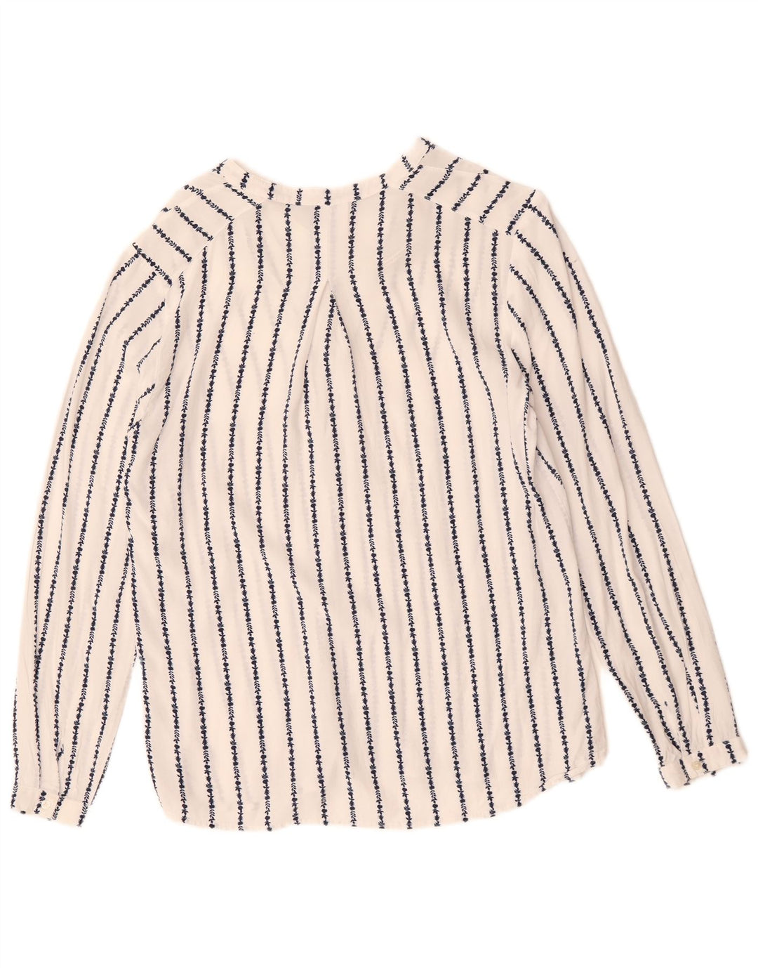 TOMMY HILFIGER Женская блузка с длинным рукавом, топ США 6, средний белый цветочный принт