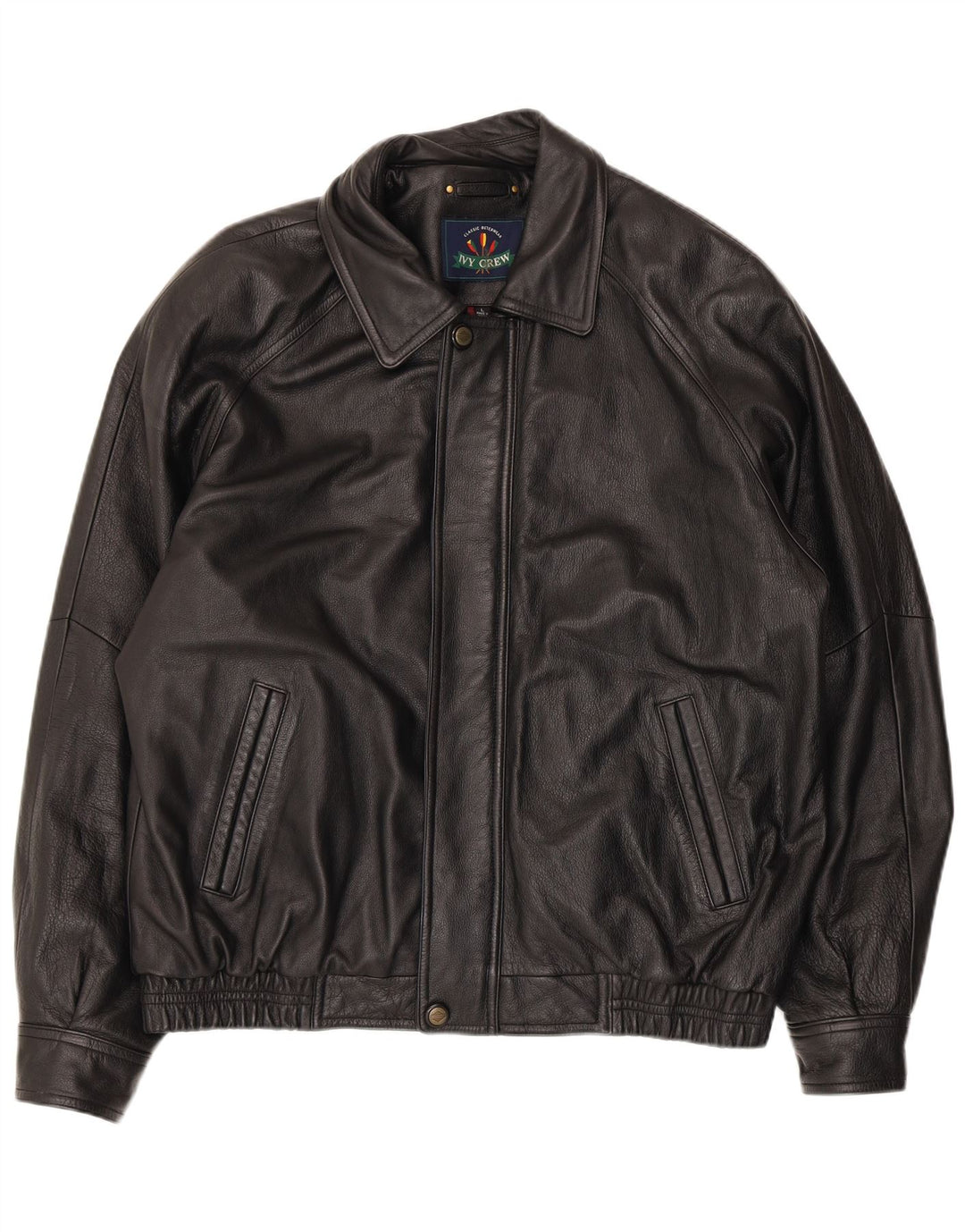 Мужская кожаная куртка Ivy Crew UK 40, большая черная