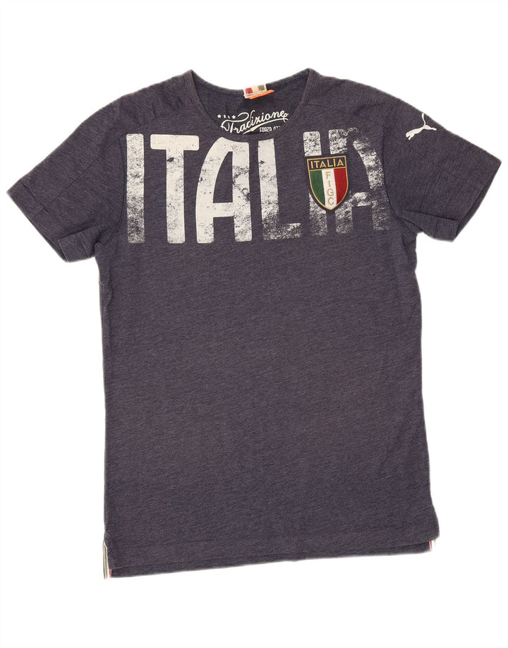 Puma Mens Italia Футболка с рисунком Верх среднего размера Темно-синий