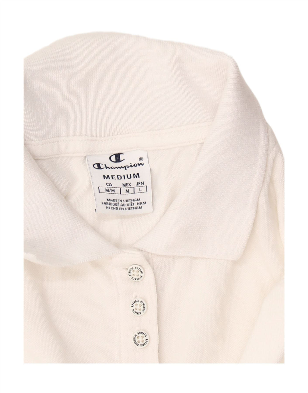 CHAMPION Womens Polo Shirt UK 12 Medium White