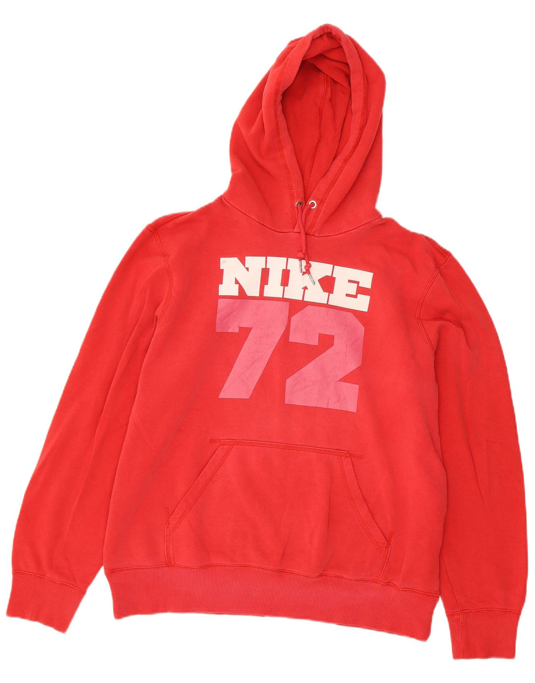 Мужской джемпер с капюшоном с рисунком Nike, большой красный, хлопковый