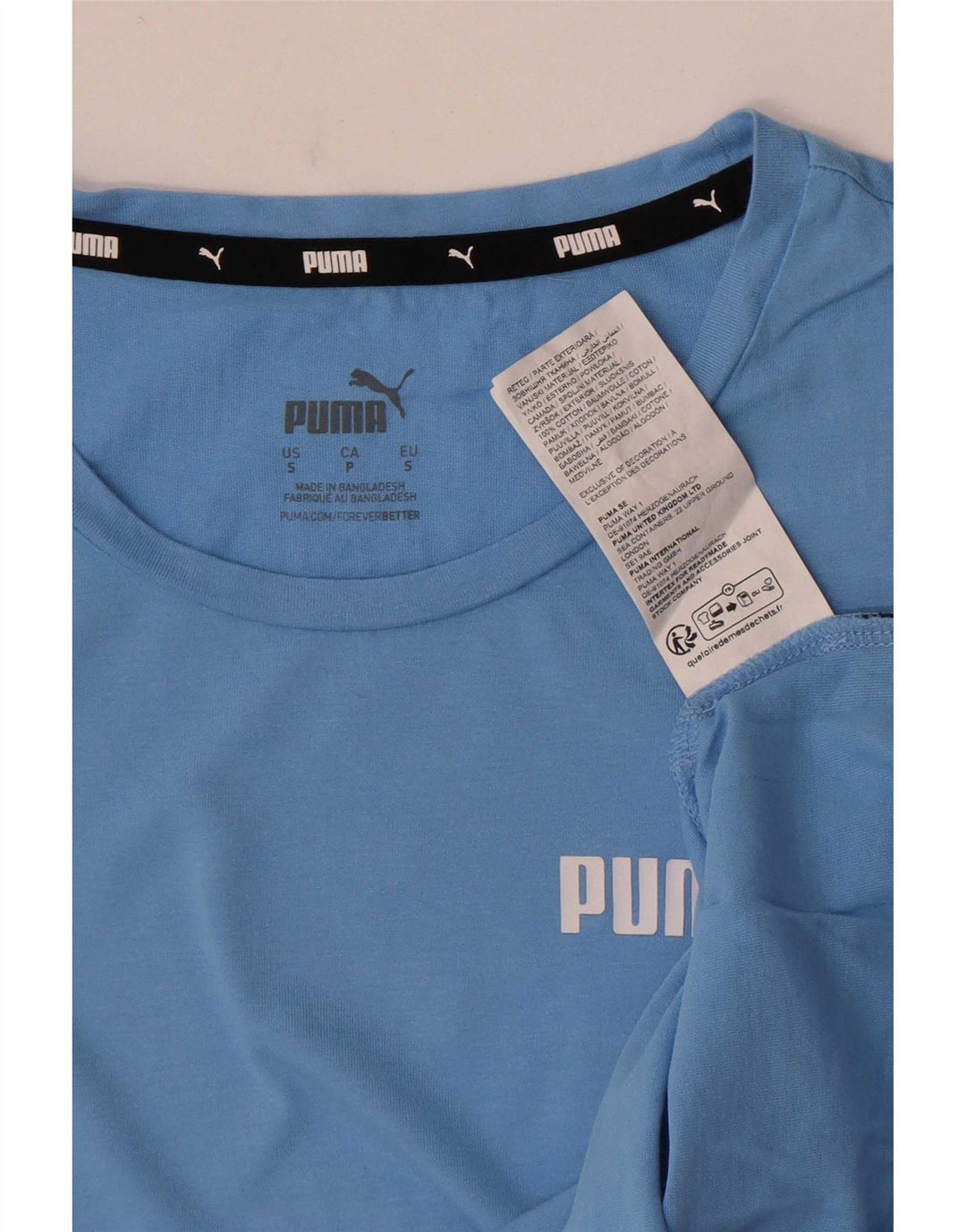 Женская футболка Puma Top UK 10, маленькая, синяя, хлопок