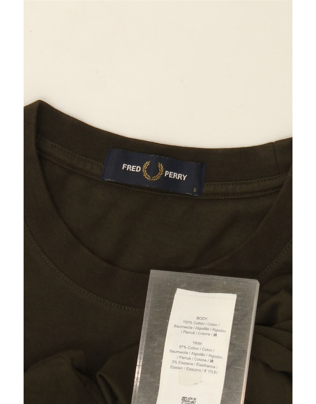 Мужская футболка с рисунком FRED PERRY, маленький размер, цвет хаки, хлопок