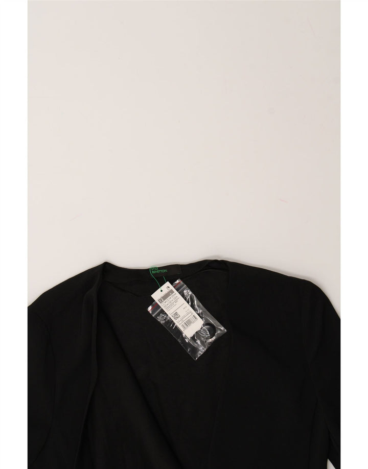BENETTON Womens 1 Button Blazer Jacket UK 12 Medium  Black Polyester Vintage Benetton and Second-Hand Benetton from Messina Hembry 