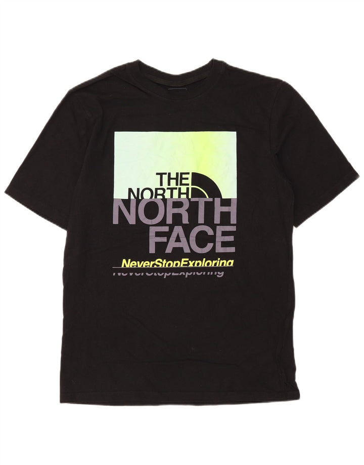 Мужская футболка с рисунком The North Face, хлопковый топ среднего размера, черный