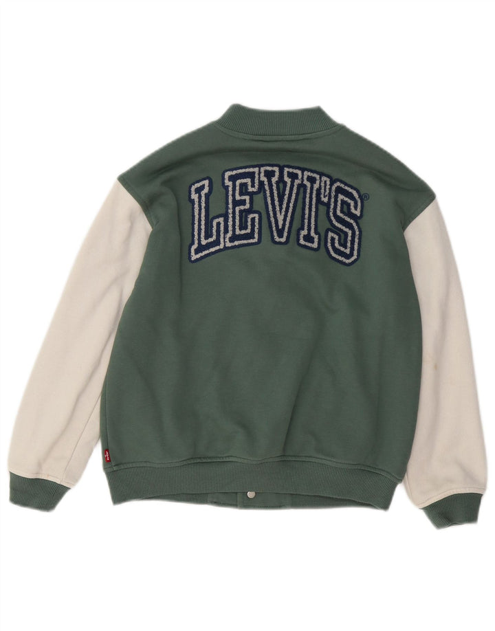 Университетская куртка Levi's для мальчиков с графическим рисунком, 7–8 лет, зеленая, хлопковая с цветными блоками