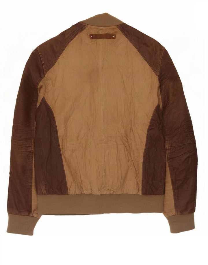 Куртка женская кожаная OVS IT 48 Medium Brown Colorblock