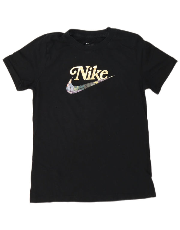 Женская футболка с рисунком Nike Top UK 10, маленькая, темно-синяя, хлопковая