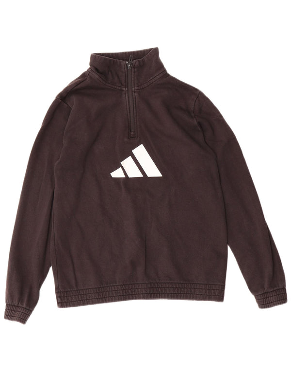 Adidas Толстовка с рисунком на молнии для мальчиков, джемпер, 13–14 лет, черный хлопок