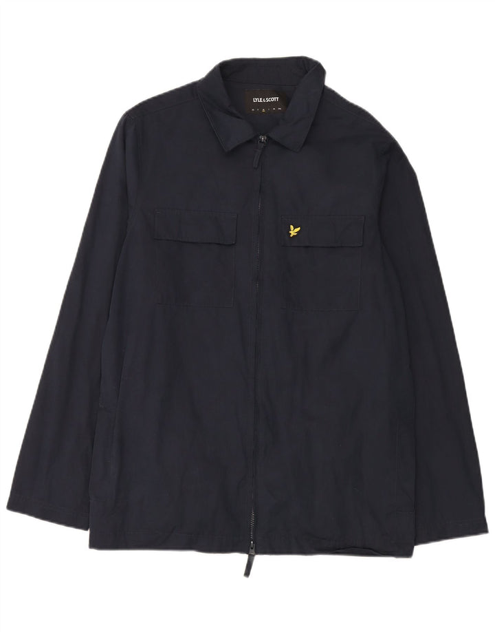 Мужская универсальная куртка Lyle & Scott UK 38, средний темно-синий полиэстер