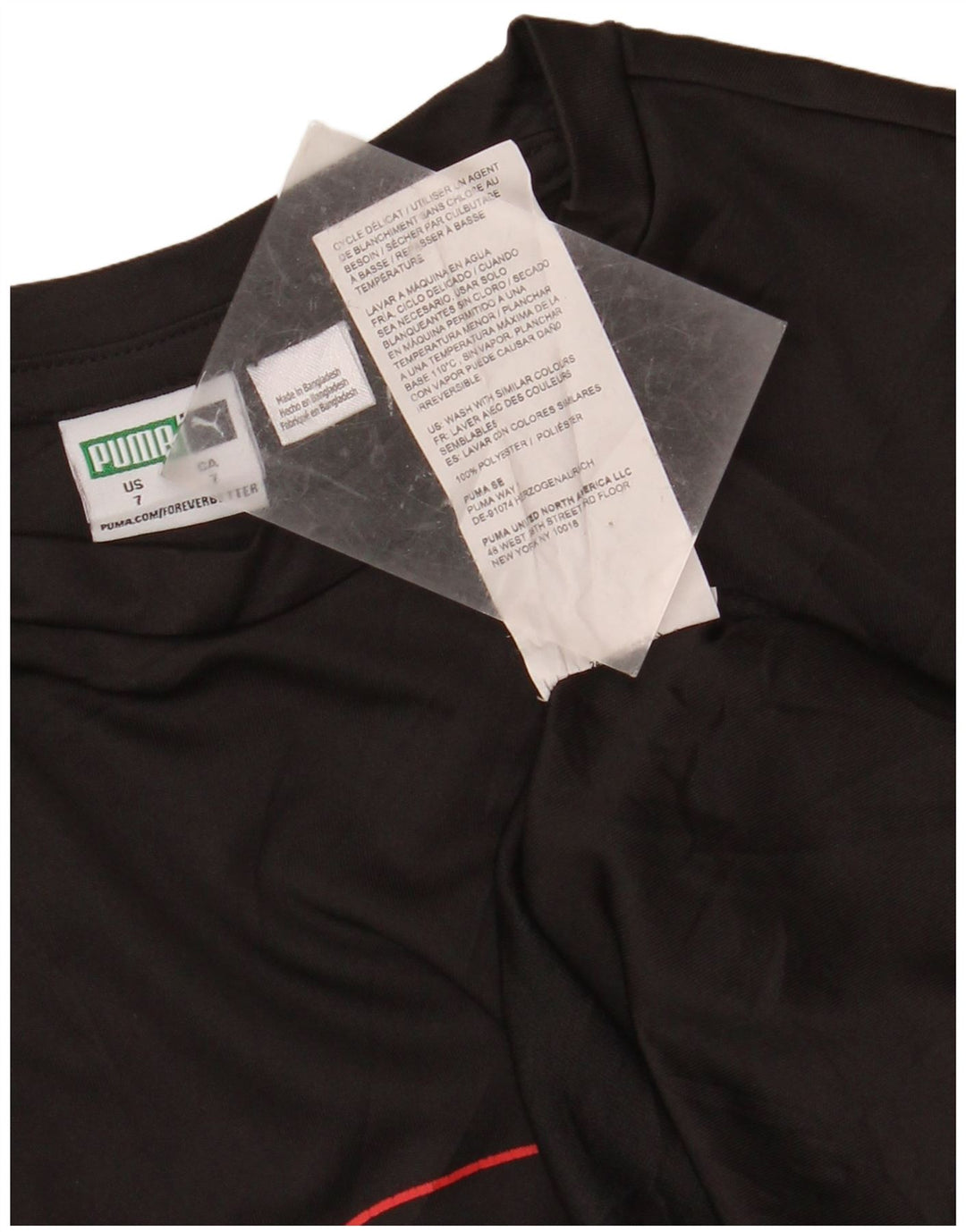 PUMA Футболка с рисунком для мальчиков 6-7 лет, черный полиэстер