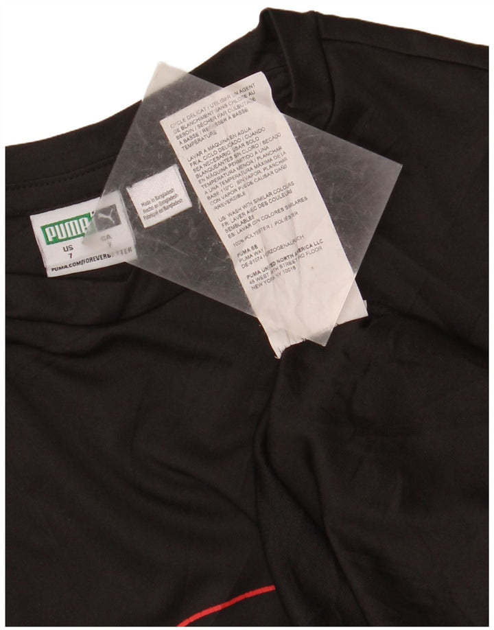 PUMA Футболка с рисунком для мальчиков 6-7 лет, черный полиэстер