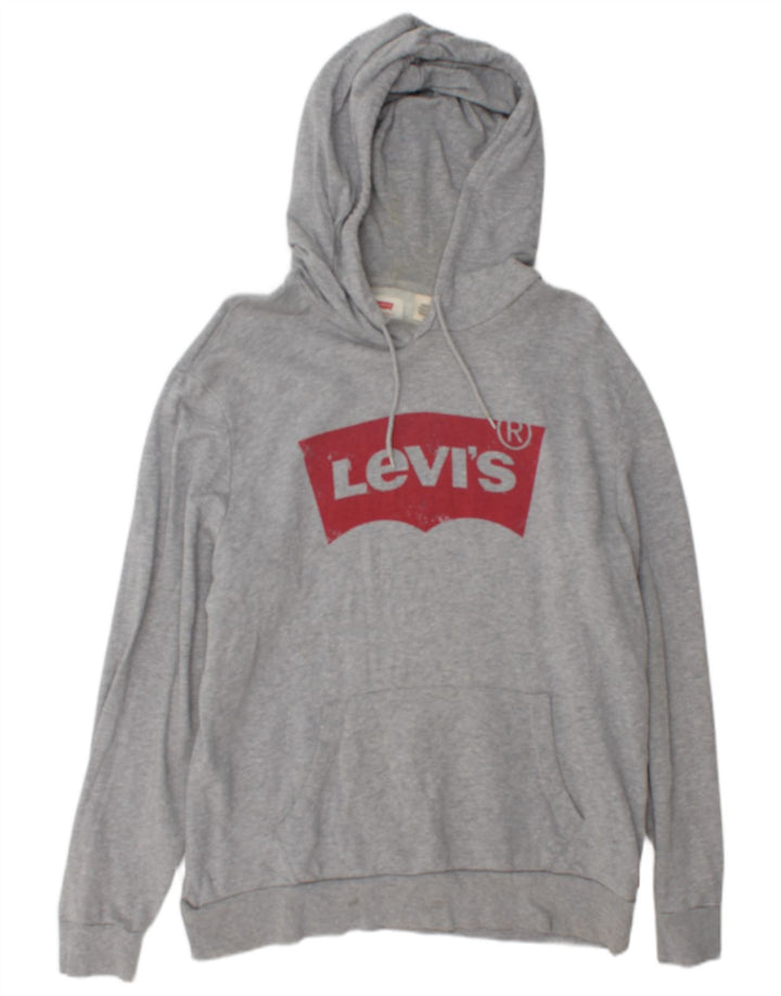 Мужской джемпер с капюшоном Levi's, большой серый, хлопковый