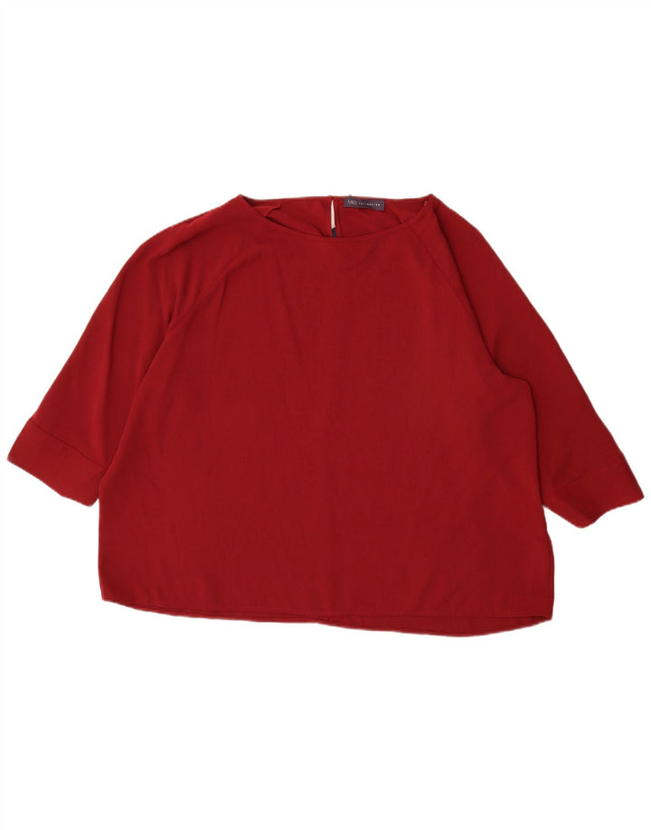 Женская блузка с рукавом 3/4 Marks & Spencer UK 22 2XL бордовый полиэстер