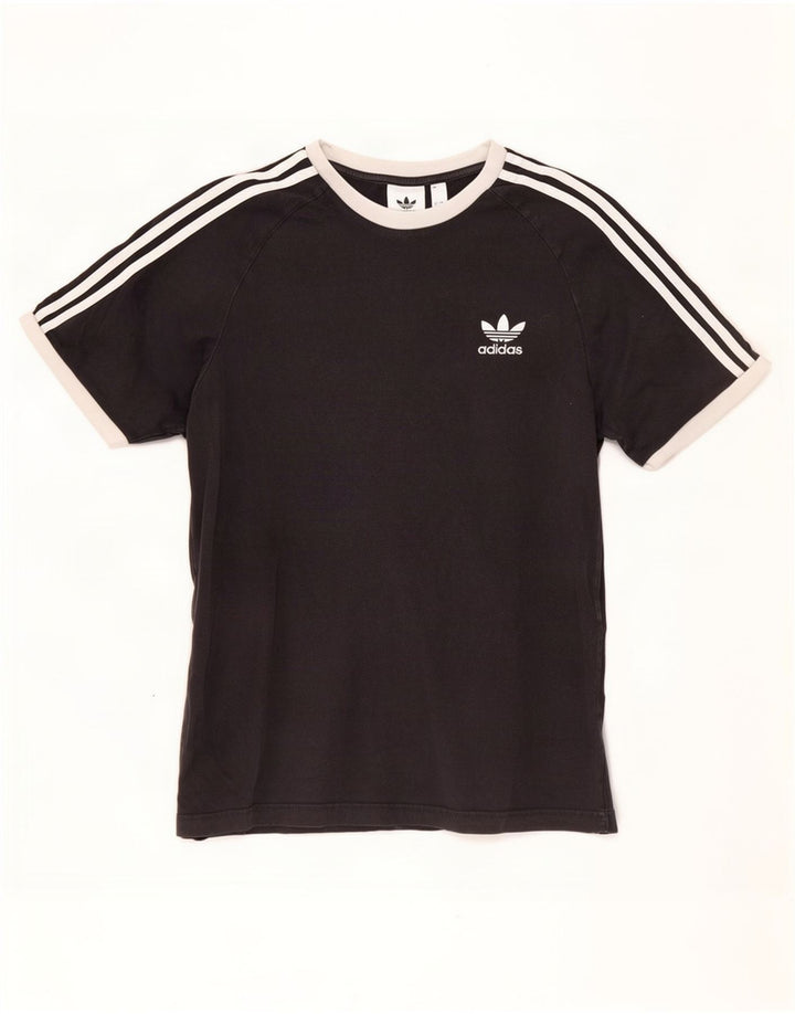 Мужская футболка Adidas Top большого размера из хлопка черного цвета