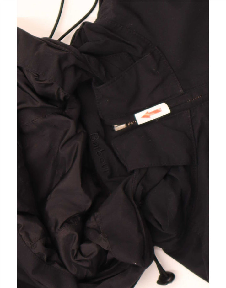 Женская дождевик с капюшоном Barbour UK 14, большой черный хлопок