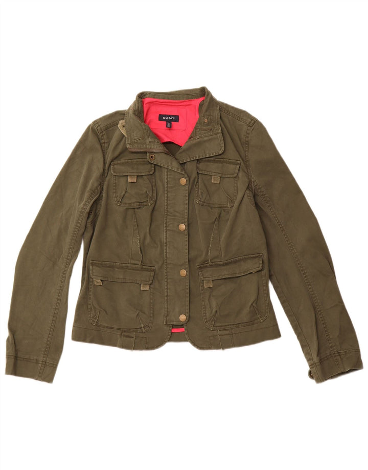 Женская куртка Gant UK 14, большой размер, хлопок цвета хаки