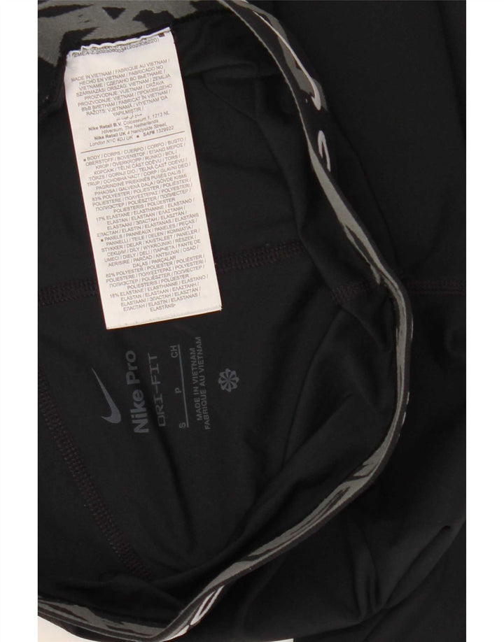 Женские леггинсы с рисунком Nike Dri Fit UK 10, маленькие черные, полиэстер