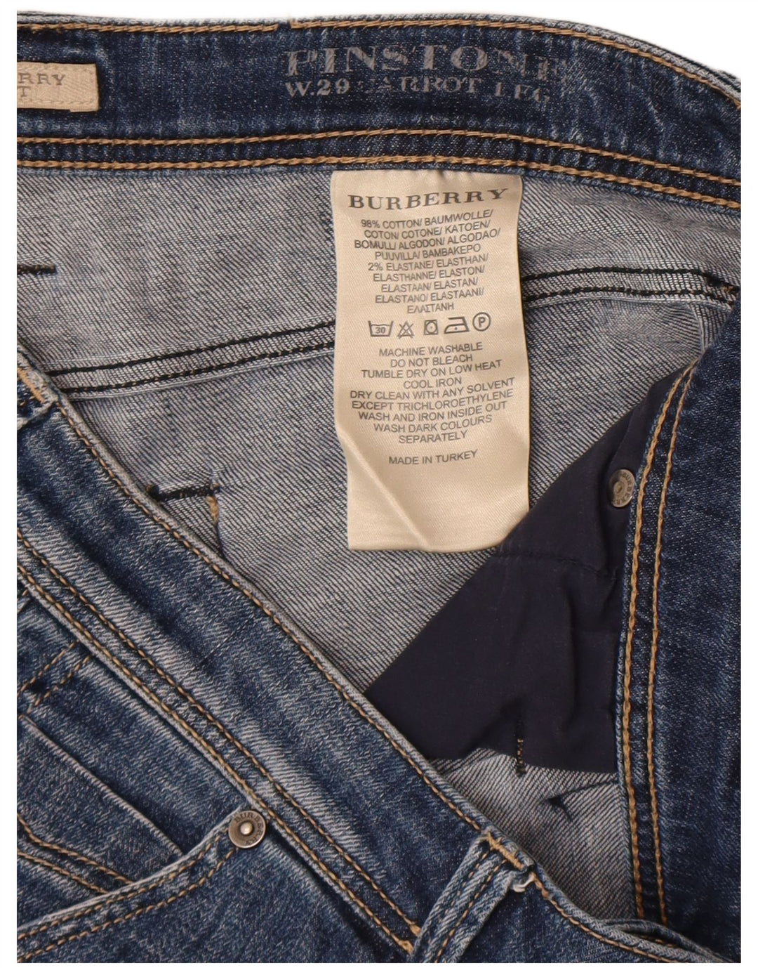 Женские джинсовые шорты Burberry BRIT W29, хлопковые, среднего размера, синие