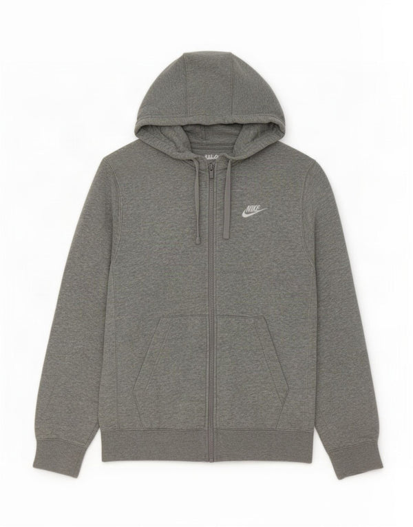 Мужской свитер с капюшоном на молнии Nike XS, серый хлопок с крапинками