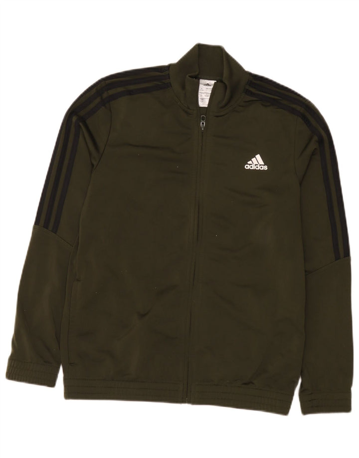 Спортивный костюм Adidas для мальчиков, верхняя куртка 13-14 лет, цвет хаки, полиэстер