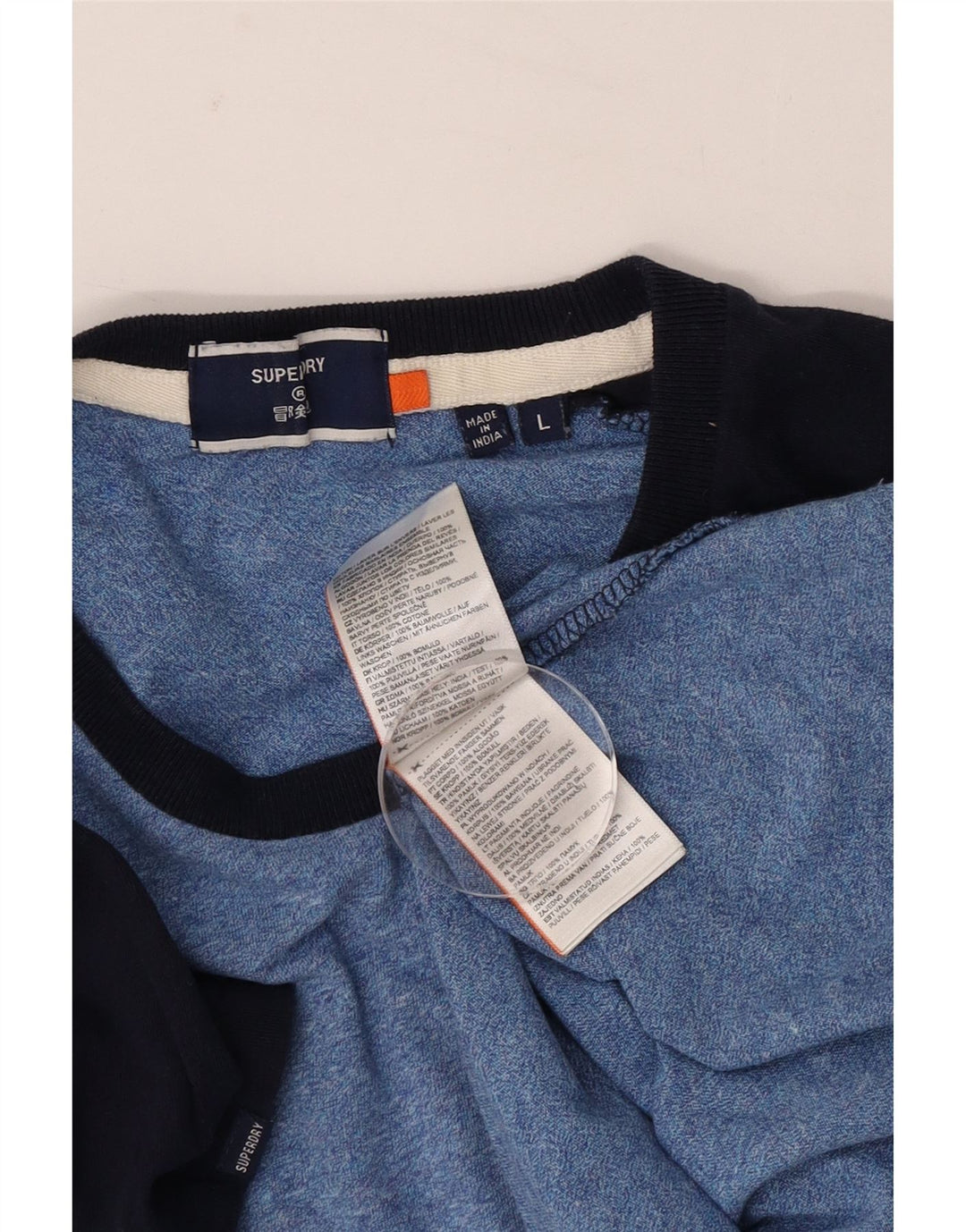 Мужская футболка Superdry, большая синяя хлопковая рубашка с цветными блоками
