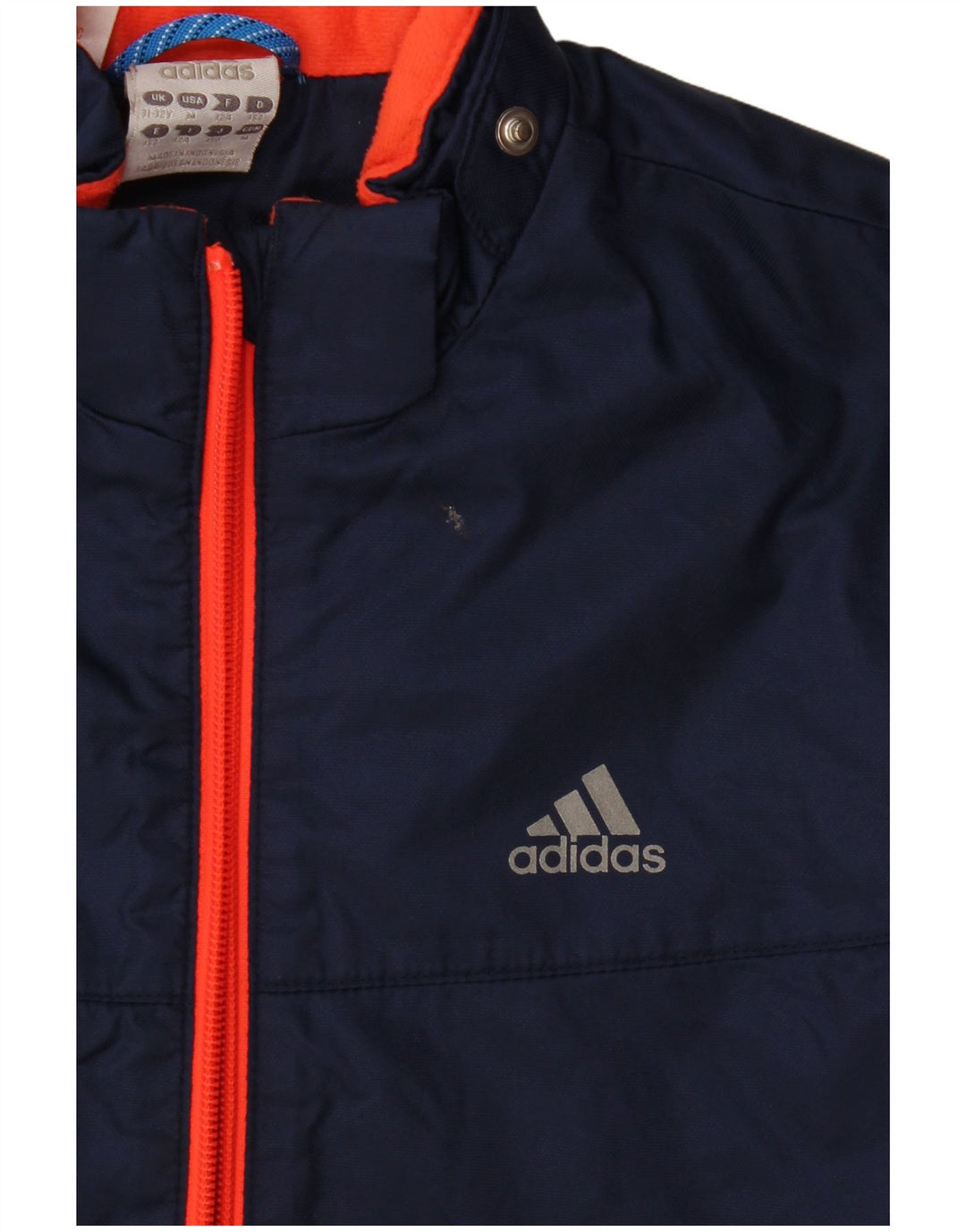 Куртка-ветровка Adidas для мальчиков 11-12 лет Темно-синяя с цветными блоками Полиамид