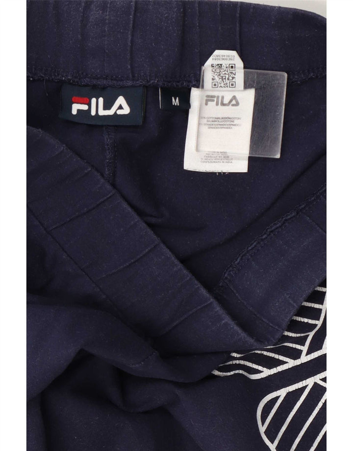 Женские леггинсы с рисунком Fila UK 12, средний темно-синий, хлопок
