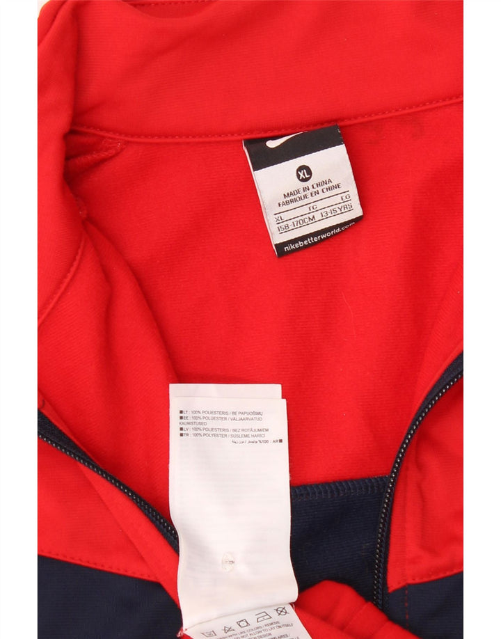 Спортивный костюм Nike для мальчиков, верхняя куртка 13–14 лет, XL, красный полиэстер с цветными блоками