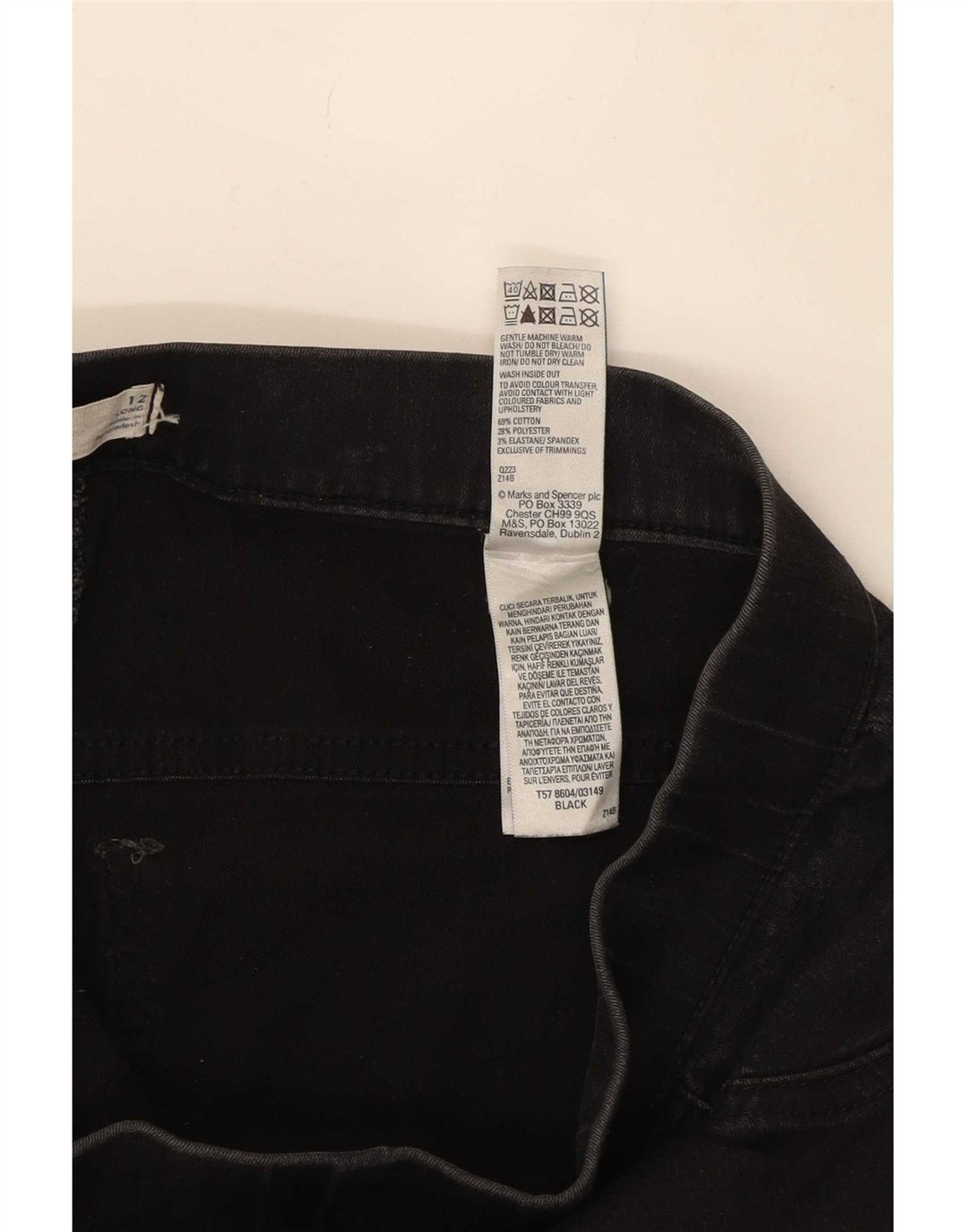 Женские джинсы джеггинсы Marks & Spencer UK 12, средние W30 L29, черные, хлопковые