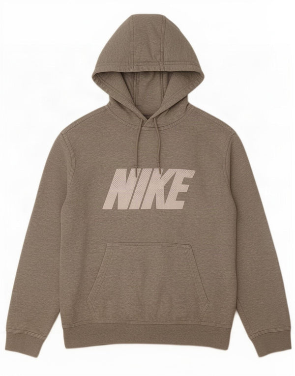 Мужской джемпер с капюшоном с графическим рисунком Nike, хлопковый джемпер среднего серого цвета с крапинками