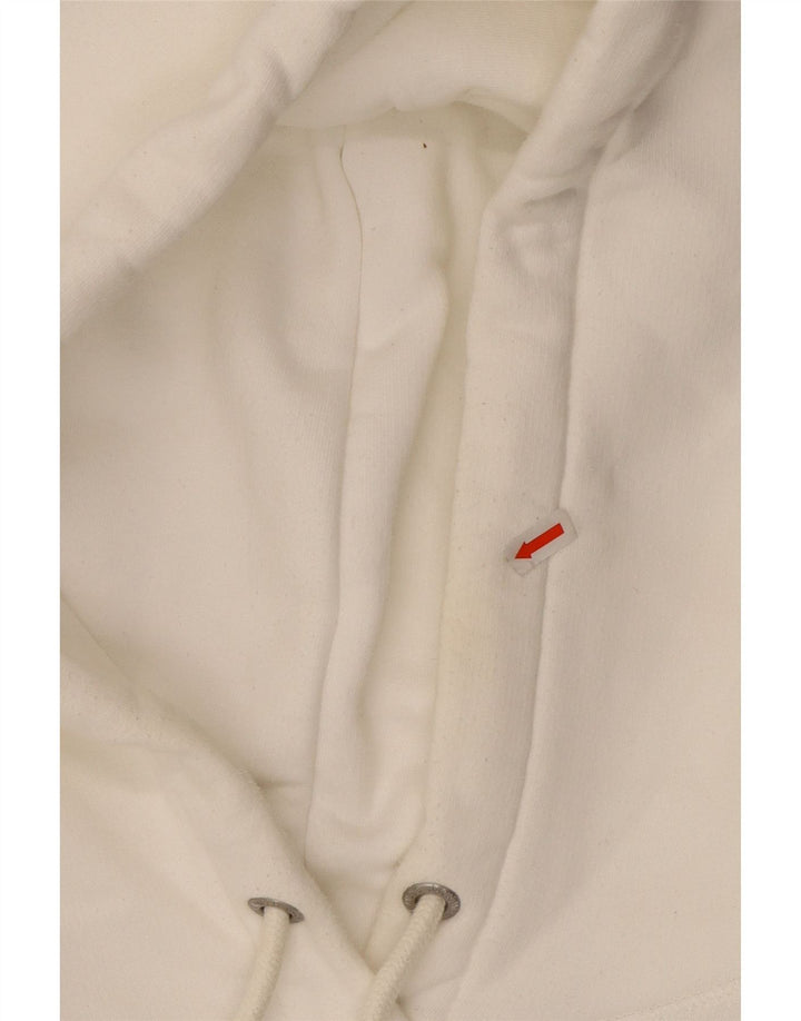 JACK WILLS Женский свободный джемпер с капюшоном с рисунком UK 16, большой белый хлопок