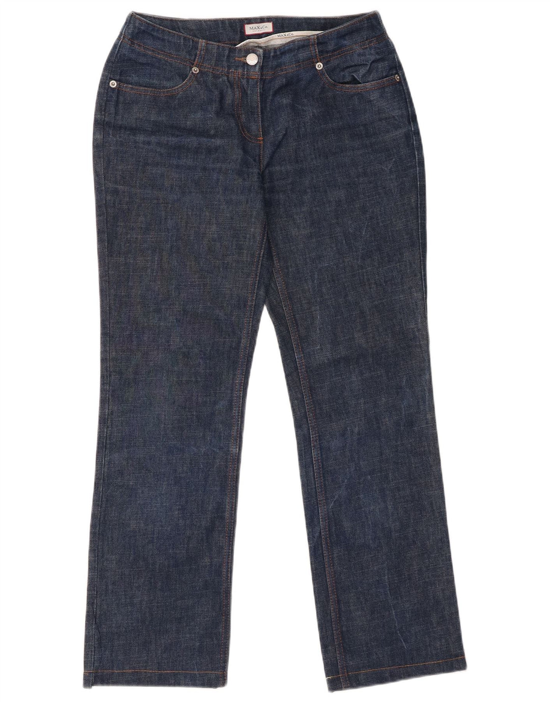 Женские прямые джинсы Max & Co. UK 12, средние W30 L28, синие, хлопок