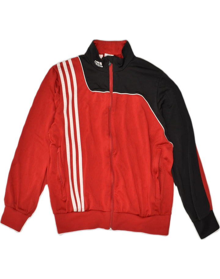 ADIDAS Boys Tracksuit Top Jacket 13-14 Years Red Colourblock Polyester | Vintage Adidas | Thrift | Second-Hand Adidas | Used Clothing | Messina Hembry 