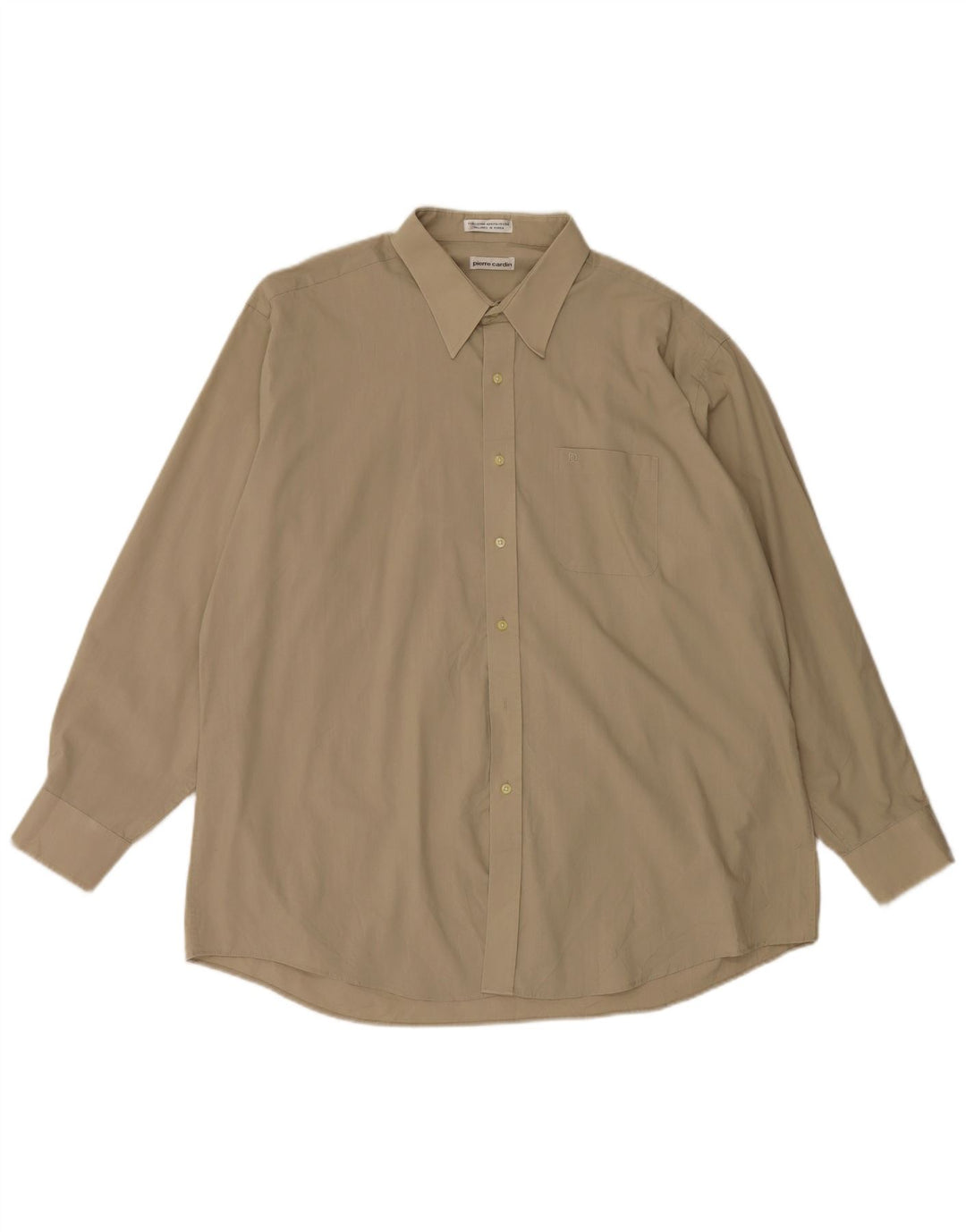 Мужская рубашка Pierre Cardin, размер 18 XL, бежевый хлопок