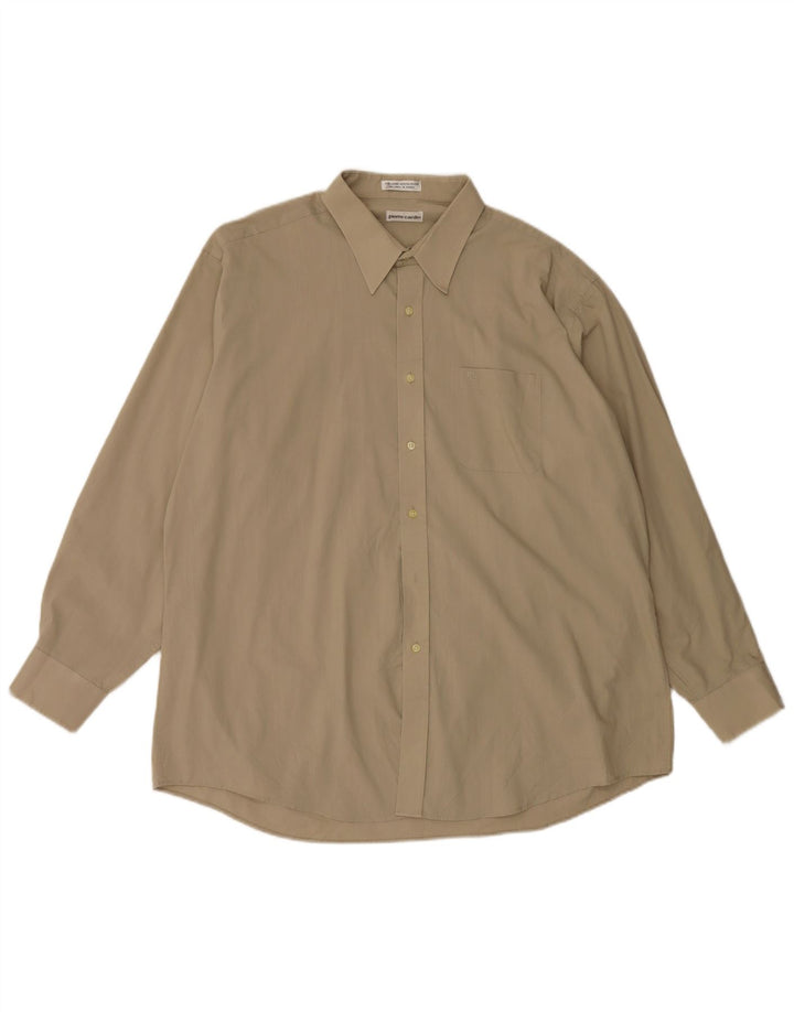 Мужская рубашка Pierre Cardin, размер 18 XL, бежевый хлопок